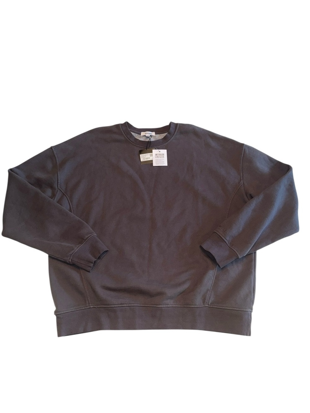 NWT Garage Oversized Elevated Crewneck Sweatshirt Forged Iron L/XL